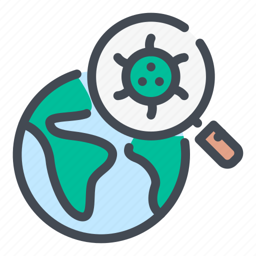 Virus, search, globe, world, find, case icon - Download on Iconfinder