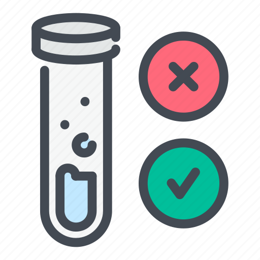 Test, tube, result, positive, negative, lab, flask icon - Download on Iconfinder