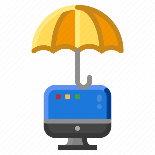 Risk, computer, protection, umbrella icon - Download on Iconfinder