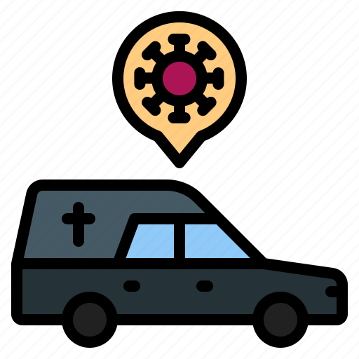 Cemetery, coronavirus, covid, drive, funeral, hearse, virus icon - Download on Iconfinder