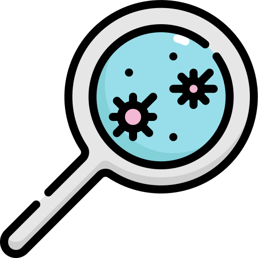 Bacteria, glass, magnifying, transmission, virus icon - Free download