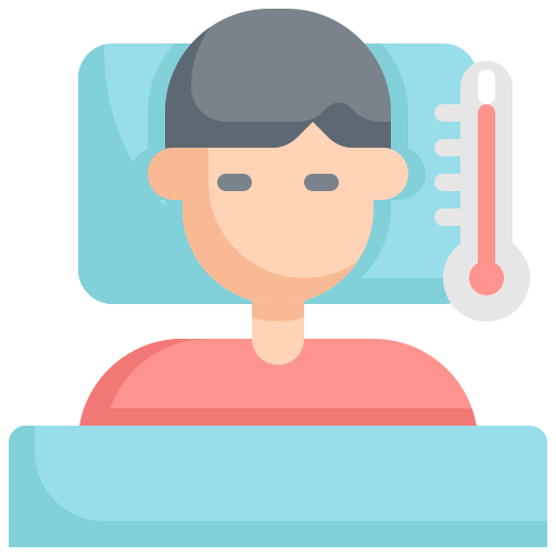 Bed, fever, ill, sick, temperature, thermometer icon - Free download