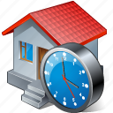 building, clock, home, house