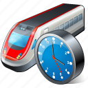 clock, train, transport, travel