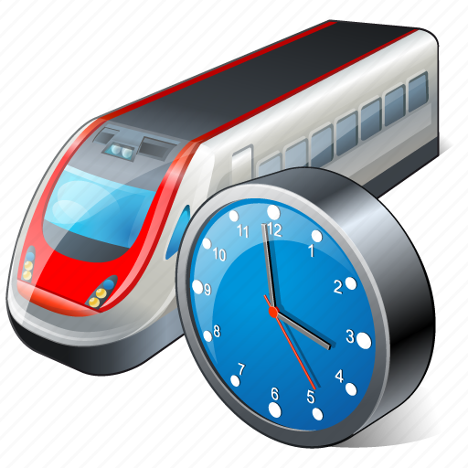Clock, train, transport, travel icon - Download on Iconfinder