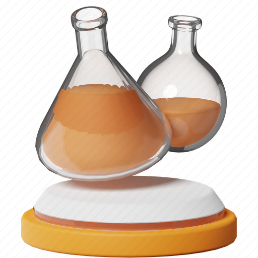 Flask, chemical, glass, lab, laboratory, experiment, science 3D illustration - Download on Iconfinder