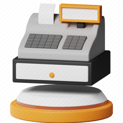Cash register, payment, cashier, machine, pay, transaction, shopping 3D illustration - Download on Iconfinder
