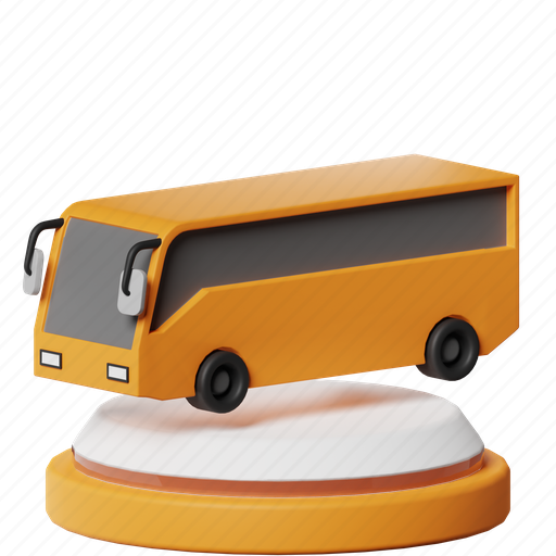 Bus, transport, transportation, bus station, vehicle, car, travel 3D illustration - Download on Iconfinder