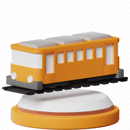 Train, railway, public transportation, transport, station, vehicle, travel 3D illustration - Download on Iconfinder