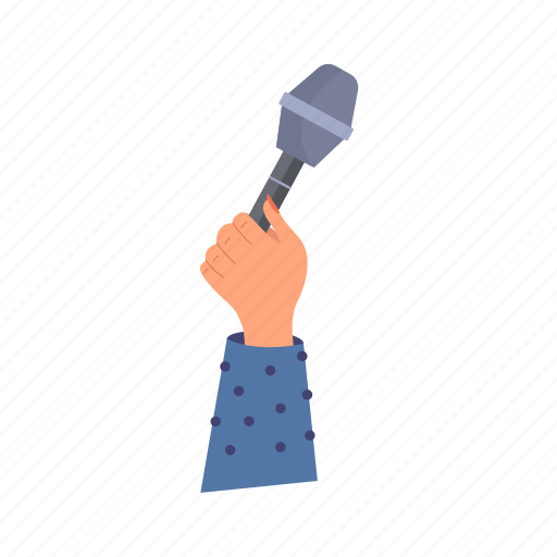 Flat, icon, journalist, hands, microphones, device, equipment icon - Download on Iconfinder