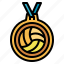 champion, medal, volleyball, winner 