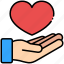 hand, love, heart, charity, donation 