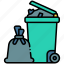 rubbish bin, bin, trash bin, trash can, plastic bag 