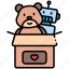 toys, donation, box, teddy bear, donate 
