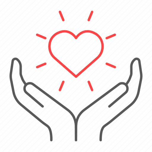 Charity, hands, holding, hold, heart, hand, support icon - Download on Iconfinder