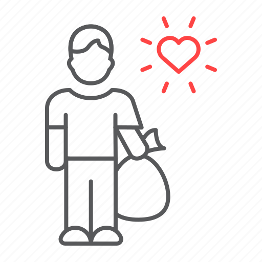 Man, holding, garbage, hold, disposal, bag, volunteer icon - Download on Iconfinder