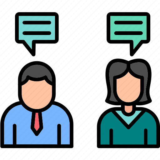 Debate, conversation, discussion, talking, two, people icon - Download on Iconfinder