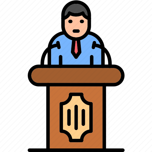 Politician, microphone, podium, speaker, speech, icon icon - Download on Iconfinder