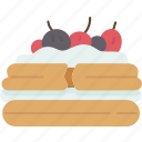 waffle, cake, cream, dessert, bakery