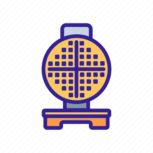 Bake, device, electronic, equipment, iron, outline, waffle icon - Download on Iconfinder