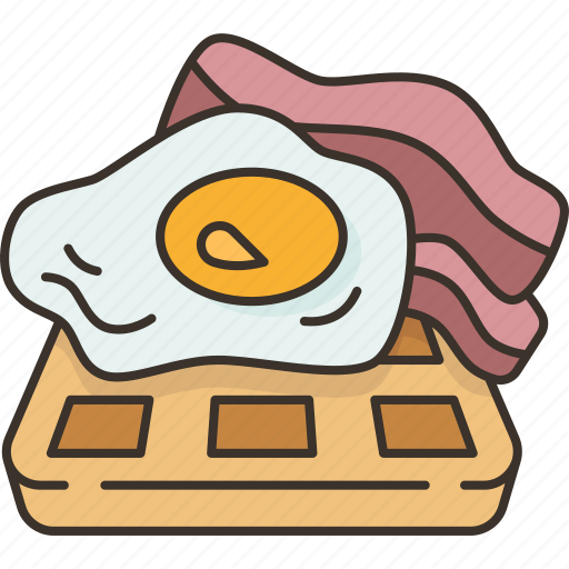Waffle, bacon, egg, breakfast, cuisine icon - Download on Iconfinder
