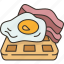 waffle, bacon, egg, breakfast, cuisine 