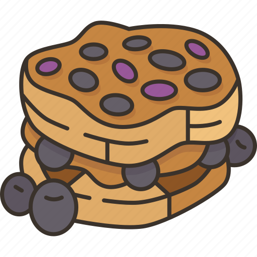 Waffle, blueberry, berry, dessert, bakery icon - Download on Iconfinder