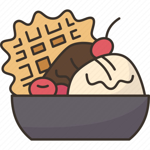 Waffle, ice, cream, sundae, dessert icon - Download on Iconfinder