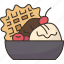 waffle, ice, cream, sundae, dessert 