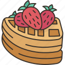 waffle, strawberry, fruit, dessert, bakery