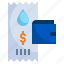water, bill, wallet, coin, droplet, payment 