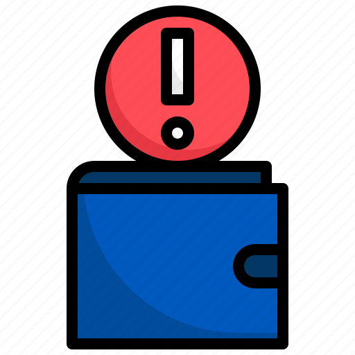 Warning, error, wallet, attention, notice icon - Download on Iconfinder