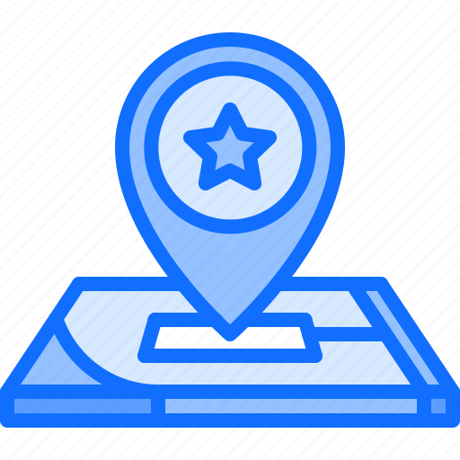Map, pin, location, star, war, military, battle icon - Download on Iconfinder