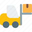 forklift, box, delivery, warehouse