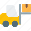 forklift, box, delivery, warehouse 