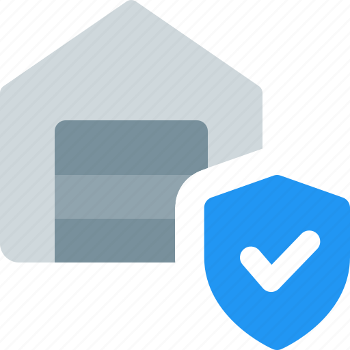 Warehouse, shield, delivery, tick mark icon - Download on Iconfinder