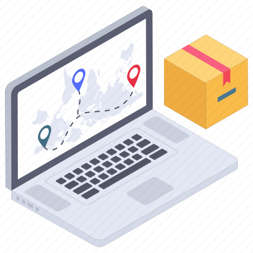 Online delivery location, online logistic, online package, parcel delivery location, shipping location icon - Download on Iconfinder