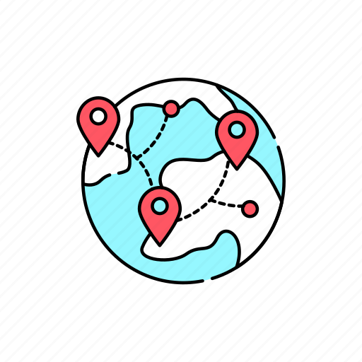 Worldwide, logistic, land, route, location icon - Download on Iconfinder