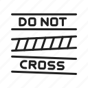 - do not cross, police, tape, crime, barrier, stop, man, security