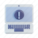 laptop, exclamation, device, sign, warning, technology, error