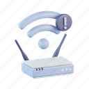 wifi, signal, exclamation, router, limited, network