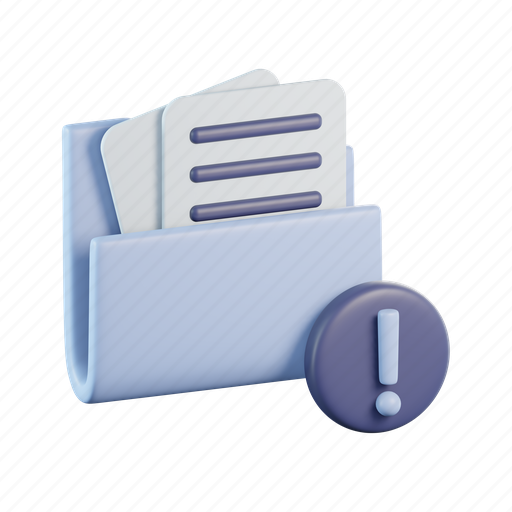 Folder, exclamation, data, document, error, corrput, missing icon - Download on Iconfinder