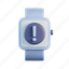 smartwatch, exclamation, device, watch, alert, warning, issue 