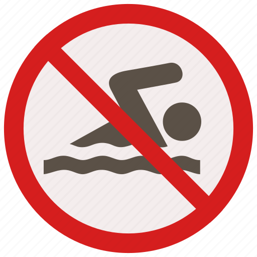 No, prohibited, signs, swimming, warning icon - Download on Iconfinder