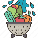 vegetable, washing, strainer, cleaning, food