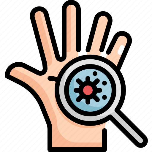 Finger, glass, hand, magnifying, transmission, virus icon - Download on Iconfinder