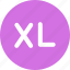 extra, large, measure, size, xl icon 