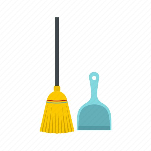 Besom, broom and dustpan, dirty, floor, logo, stick, sweeper icon - Download on Iconfinder