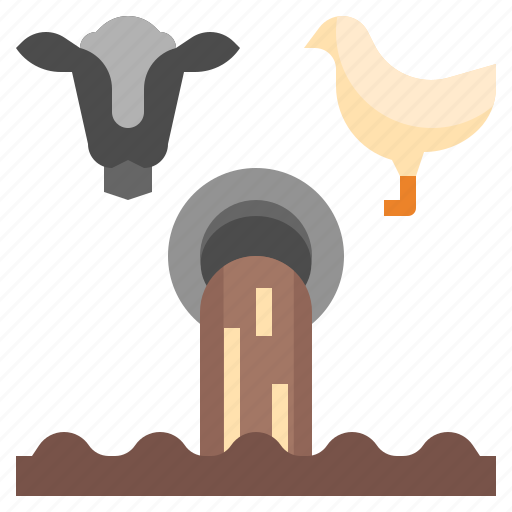 Livestock, farming, pork, cow, waste, water, drain icon - Download on Iconfinder