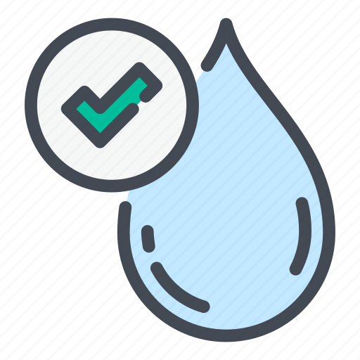 Water, drop, clean, check, mark, tick, ok icon - Download on Iconfinder